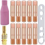 EATBALE Welding Contact Tips, MB15 Welding Tips 035'' 0.9mm M6 Welding Torch Holder Difuser Accessories Kit, Ceramics Shield Cup Consumable Kit for MB15 15AK MIG MAG Welding Torch (13 Pack)