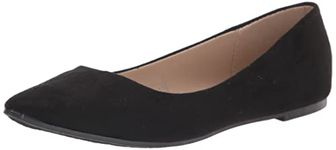 Bella Marie Angie Women's Pointy Toe Slip On Classic Ballet Flats Black Suede 6