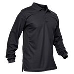 MAGCOMSEN T Shirts for Men Long Sleeve Polo Shirts for Men Golf Shirts Dad Shirt Work Shirts Mens Casual Shirts Fishing Shirts for Men Black