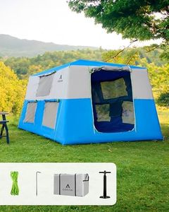 CORANI 14.1'x6.5'x9' Inflatable Tents for Camping, Portable 6/8/10 Person Blow Up Air Tent, Waterproof Windproof Easy Setup Large Family Tent with 2 Doors, 6 Windows, Mosquito Screen