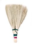 Khajur Jhadu for Home Temple/Mandir/Pooja Ghar/Diwali Laxmi Puja Ecofriendly Grass Broom 14 Inches (Natural) Green and Pink Accents