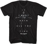 The Crow Movie Logo It Can't Rain All The Time Mens Black Short Sleeve T Shirt Vintage Style Graphic Tees, Black, XX-Large