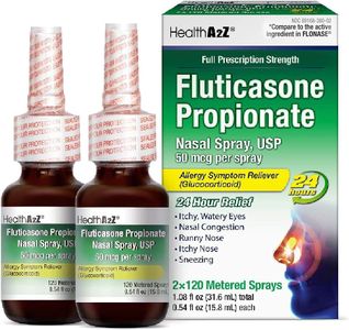 HealthA2Z® Fluticasone Propionate Nasal Sprays | Allery Relief Spray | Runny Nose | Nasal Congestion | Sneezing | Itchy Watery Eyes | 24 Hour Allergy Relief | (2 Packs)