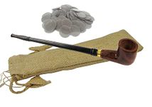 Large Churchwarden Smoking Pipe Brass Ring Tobacco Large Bowl Wooden Cigar Pipe 30cm With Free Filter Screen+ Gift Bag By Fenny's Creations