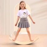 Wooden Kids Balance Board, 35 Inch Natural Wood Wobble Board Open Ended Learning for Kid Toddler Adult Yoga Classroom Office