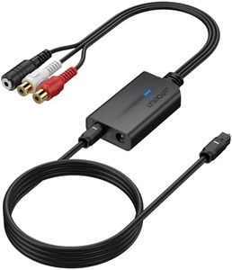 AUTOUTLET 192kHz DAC Digital to Analog Audio Converter, SPDIF to RCA + 3.5mm Converter with 24-Bit Sampling Rate, Optical to RCA Audio Adapter for TVs, DVD Players & Game Consoles
