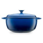 Mercer Culinary Enameled Cast Iron Round Dutch Oven, 6 qt., Navy Blue