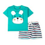 ARIEL Baby Boys & Baby Girls Cotton Printed Round Neck Half Sleeve T-Shirt & Short Trendy Summer Clothing Sets(AR-BHALFSS-36-White-beard_Multicolor_3 Months - 6 Months)