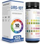 10-in-1 Urine Test Strips for Urinalysis – Full Panel Urinalysis Test Strips for Protein, Nitrite, Leukocytes, pH, Kidney and Liver Function (120 Strips)