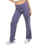 STEPLE DENIMS Women's 6-Pocket High-Rise Regular Fit Relaxed|Boyfriend Jeans - Wide Leg, Bell Bottom, Pure Denim Ankle Length Pants (Purple, 32)