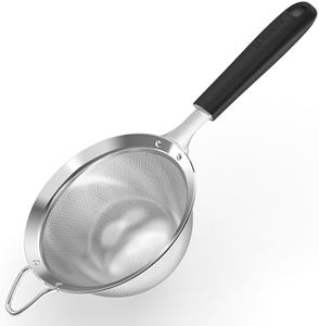 U-Taste Fine Mesh Strainer, 18/8 Stainless Steel Sieve 30 Mesh, M/Black