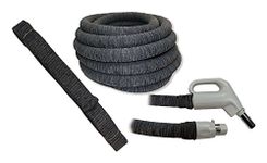 35FT - Knitted Central Vacuum Hose Cover with Installation Tube - Charcoal Grey