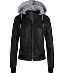 Wantdo Women's Lightweight Leather Jackets Zip Up Motorcycle Short PU Outwear Black(lightweight) XL