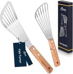 HOTEC 2pcs Stainless Steel Wooden H