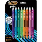 BIC Gelocity Original Assorted Fashion Colours Gel Pens, Medium Point (0.7 mm), 8-Count Pack, Retractable Gel Pens With Comfortable Grip