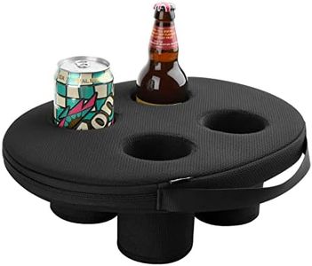 Neoprene Floating Drink Holder - 4 Cup Floating Coaster Pool Beer Drink Holder for Party Water Fun - Beverage Bobber Drink Float - Large Size for 12oz to 30oz Tumblers (4 Cups, Black)