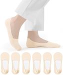 Closemate Womens No Show Socks for Men Non Slip Thin Low Cut Hidden Invisible Socks for Loafer Flat Boat Liner(6Nude, Size S)