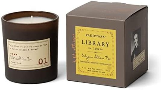 Paddywax Candles Library Collection Edgar Allan Poe Soy Wax Candle, 6.5-Ounce (Cardamom, Absinthe, Sandalwood)