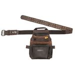 DEWALT Genuine Leather Tool Pouch & Tool Belt, 12 Pockets, Durable Design (DWST550115)