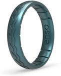 Enso Rings Etched Thin Silicone Rings - Comfortable and Flexible Design - 4.3mm Wide, 1.75 Thick - Alexandrite Surf - Size 5