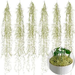 SEEKO Succulents Extra Large Spanish Moss (6pck, 6oz, 33" Long) - Fake Moss for Crafts