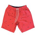 Nautica Mens Quick-Dry Multi Logo 8" Swim Trunk Shorts, Red, 3X-Large