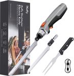iKoffy Cordless Electric Knife for Meat Slicing, Washable Handle,Gray