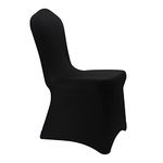 WELMATCH Black Stretch Spandex Chair Covers - 24 PCS Banquet Events Party Universal Dining Decoration Scuba Elastic Chair Covers Premium (Black, 24)