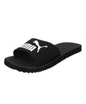 PUMA Unisex Purecat Slide Sandal, Black-White, 10 UK