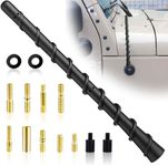 BFXM Black Spiral Bending Antenna, Waterproof Car Rubber Antennas, 7 Inch Auto Toppers Flexible Retrofit Antenna with Screw, Exterior Car Accessories for Car Radio AM FM for Trucks, Cars, SUVs