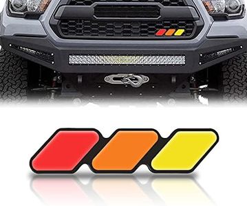 Miytsya 1 PC Tri-Color Grille Badge Emblem Decoration Accessories Universal Compatible with Toyota 4Runner Tacoma Tundra and Other Mesh or Slotted Grille (Yellow & Orange & Red)