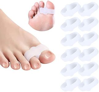 Bunion Correctors with 2 Loops, Soft Gel Toe Separators for Women & Men, Big Toe Separator Pain Relief Hallux Valgus Corrector for Feet with Overlapping Toes, 12 Pack (White)