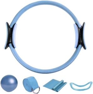 Roenae Pilates Essentials Kit for Women,Pilates Rings Booty Bands, Yoga Sets for Women,Booty Bands for Working Out Glutes Yoga Ball (Blue)