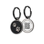 Pet Dwelling Advanced QR Code Pet ID Tags for Small to Medium Dogs and Cats: Instant Online Pet Profile Acess & Scan Location Email Alert (Luck Black)