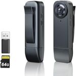 Asdraw Mini Body Camera 【2024 Upgrade】 1080P HD Body Camera Wearable Camcorder with Night Vision IR & Loop Record, 4-6 HR Battery Life for Daily Records, Cycling, Delivery/Serving Jobs