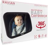 Baby Car Mirror Rear Facing Baby Essentials 100% Shatterproof Safest Clear View 360° Adjustable to All Seats and Ages Crash Tested Fully Assembled