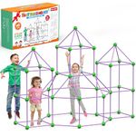 140 PCS Kids Fort Building Kit, Educational Toys DIY Construction Castles, Den Building Kit Play Tent for Indoor& Outdoor, Play House Toy Building Sets for 5+Years Old(Purple)