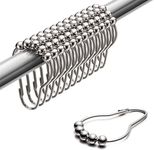SYGNIUS Shower Curtain Rings, Set of 12, Rust-Resistant Shower Hooks Ring Shower Rings for Curtain Rolling Shower Curtain Hooks for Bathroom Shower Rod Shower Curtain Hangers (12 pc)