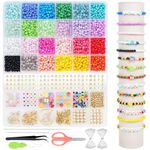 joymico 4mm Glass Seed Beads for Bracelet Making Kit, 24 Colors Small Beads for Friendship Bracelet Necklace Jewellery Making Sets, Seed Beads Kit with Letter Beads, DIY Art Craft Gift