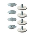 Ikea LATTHET Adjustable Legs (Feet), White, 203.311.98, Pack of 4