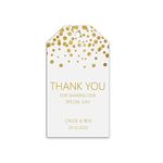 PMPrinted Thank You For Sharing Our Special Day Gift Tags, Personalised - Gold Effect Perfect For: Wedding Favours, Baby Shower, Bridal Shower, Birthday Or Special Events - Sold In Packs Of 10