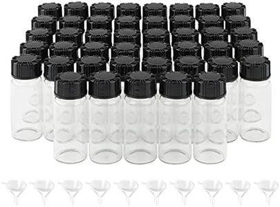 Newzoll 45Pcs Glass Lab Sample Vials 10ml/ 0.3oz Transparent Liquid Sampling Sample Glass Bottles Vials Containers Glass Thread Bottles with 10 Funnels