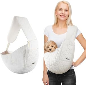 JourCraf Dog and Cat Sling Carrier, Hands Free Pet Carriers Bag, Padded Adjustable Pet Soft Carrier with Adjustable Shoulder Strap, Travel Safety Harness Machine Washable for Small Cats Dogs Outdoor