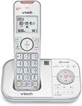 VTech VS112-17 DECT 6.0 Bluetooth Expandable Cordless Phone for Home with Answering Machine, Call Blocking, Caller ID, Intercom and Connect to Cell (Silver & White)