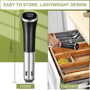Wancle Sous Vide Cooker, 1100W – Precision Immersion Circulator, Black