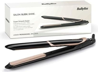 BaByliss Lisseur Cheveux Super Smooth- Technologie ionique anti-frisottis, Tapis thermorésistant, Plaques en céramique pour un lissage parfait, Chauffe ultra-rapide, Températures de 140-235°C, ST393E