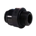 JOHN GUEST STRAIGHT ADAPTOR. BSP Thread 1/2" to 15mm Push-fit Tube O.D. Speedfit Part No PM011514E. Imperial to Metric Threaded Acetal Fittings for Drinks Dispensers and Pure Water.