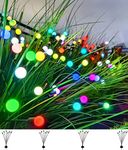 SIOTMERA 4Count Solar Lights Outdoor Waterproof IPX5, Solar Garden Lights, Wind Swaying Firefly Lights, Christmas Lights Outdoor, for Yard Lawn Pathway Decoration, 6LED,8 Colors Changeable