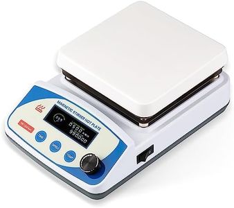 BAOSHISHAN 6.6 Inch Magnetic Stirrer Hot Plate with Timer, 6L Stirring Capacity 300C/572F Hotplate with 3 Stirring Bar, Stir Bar Retriever, Thermal Probe and Support Stand 110V