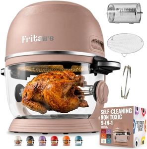 Non Toxic Air Fryer™ - Glass AirFryer 5 Quart w/ 360 Visibility, Self-Cleaning, 400F Vortex Air Fryer for Even Cooking, BPA-Free Teflon Free, 6-in-1 Functions, Rotisserie, Roast, Bake, Mauve Rose